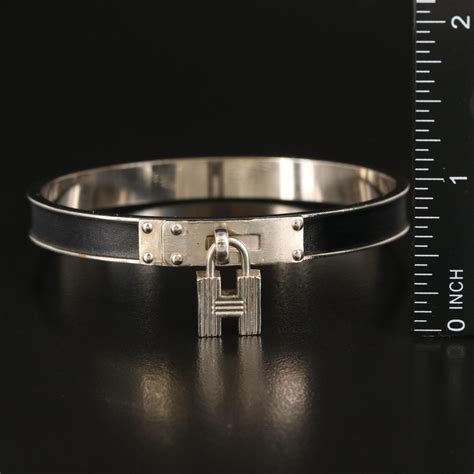 hermes kelly cadena bangle|Vintage Kelly H Lock Cadena Charm Bracelet .